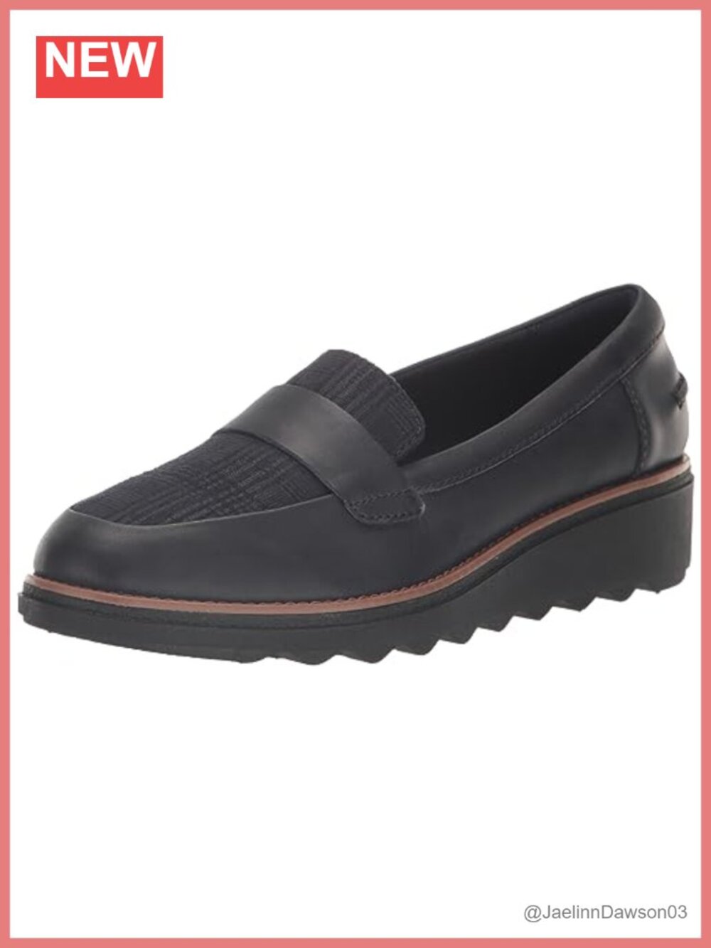 Womens Leather Loafers Slip-Ons Wedge Heel Cushioned Comfort